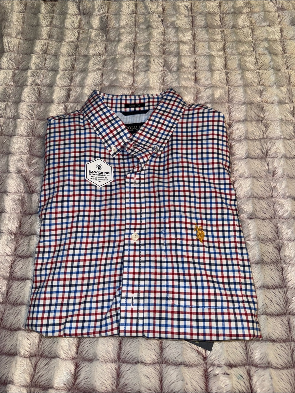 Polo assn. Men’s shore sleeve plaid Botton down shirts size M